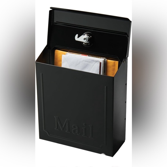 Vertical Small Galvanized Steel Wall Mount Mailbox📮4.1 x 8.6 x 10.1inches Black - Picture 5 of 9